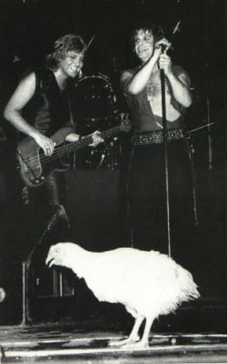 THIS IS THE FUNNIEST SHEOT LOOK AT OZ N BASS PLAYER ROLLING OZZY WANTS TO BITE ITS HEAD OFF