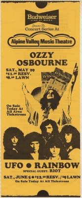 May 29, 198? Alpine Valley, WI  -Show Flyer