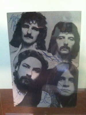 Signed Sabbath postcard