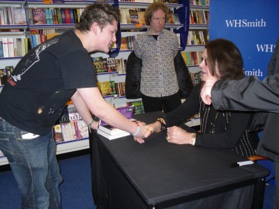 His first hand shake. The one that he instantly stuck out his hand for.