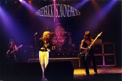 Never-Before-Published Photo Of RANDY RHOADS Performing Live w/ OZZY OSBOURNE in Rochester, NY On April 29, 1981<br />Photos Courtesy Of Dr. Frederick J. Scavone &amp; www.RandyRhoads.us